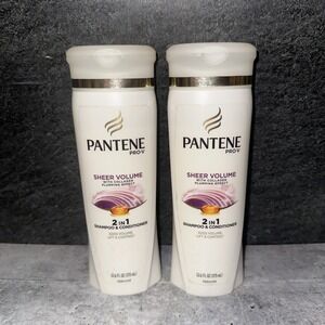 Lot of 2 - Pantene Pro V  Sheer Volume 2 in 1 Shampoo & Conditioner  12.6 oz